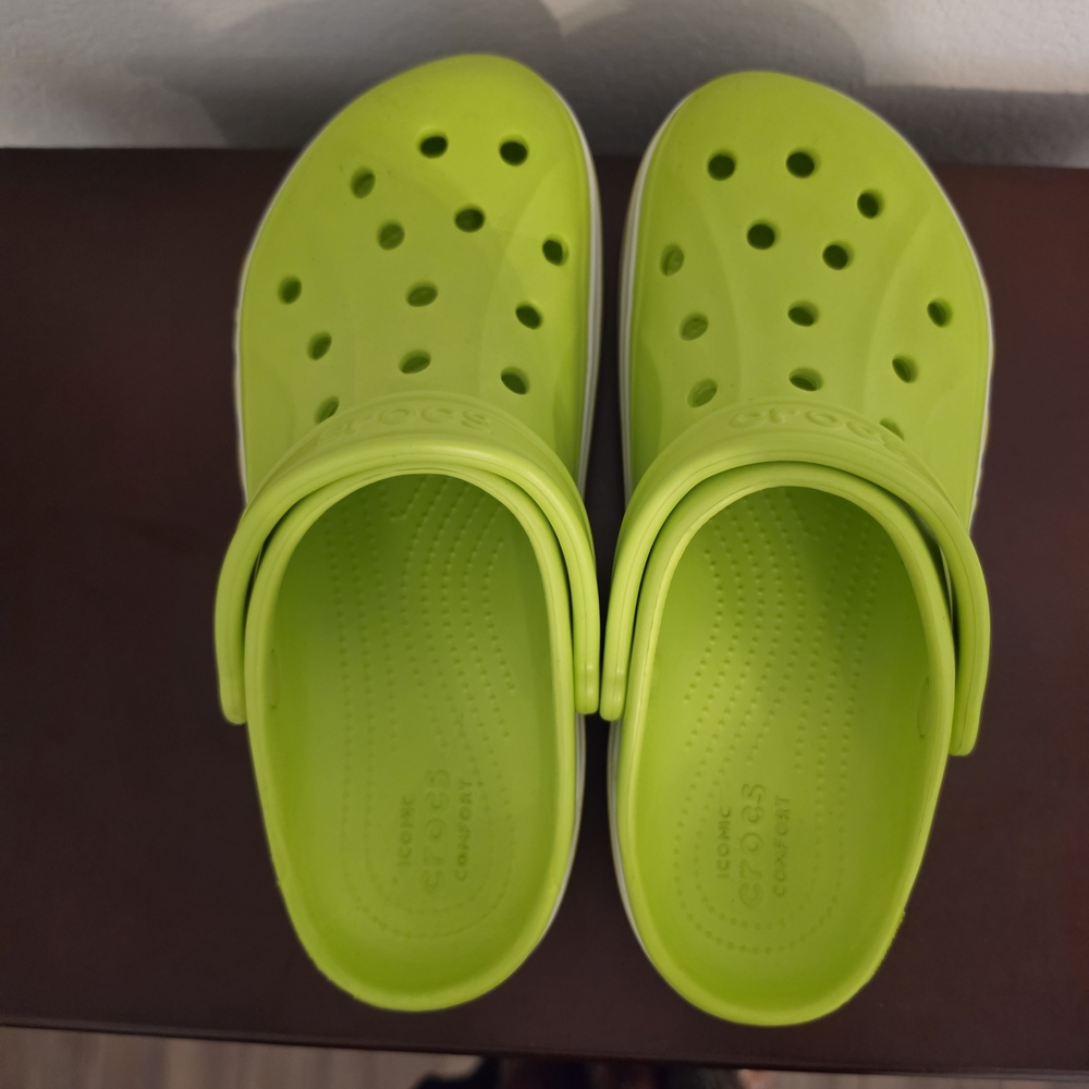 CROCS Kids Neon Lime Slip-On Clogs